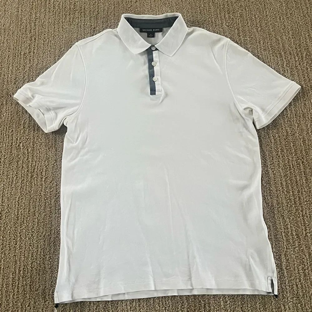 Michael Kors Mens WhiteβPoloβShortβSleeveβTshirt